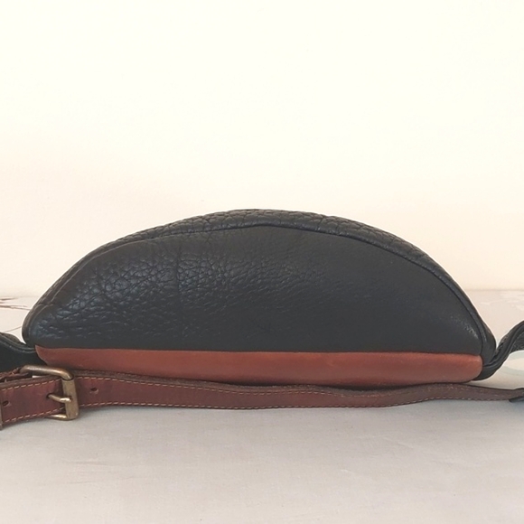 Vintage Roots black / brown leather fanny pack waist bag - Picture 6 of 12